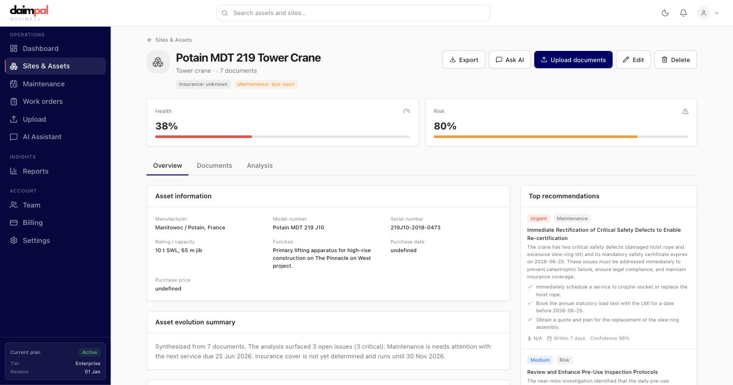 Claimpal AI asset analysis
